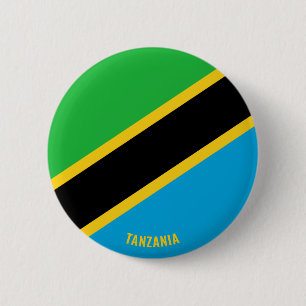 Tanzania Flag Charming Patriotic Button