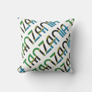 Tanzania Flag Colors Typography African Souvenir Throw Pillow