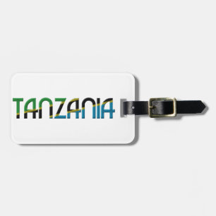 Tanzania Flag Colors Typography Luggage Tag