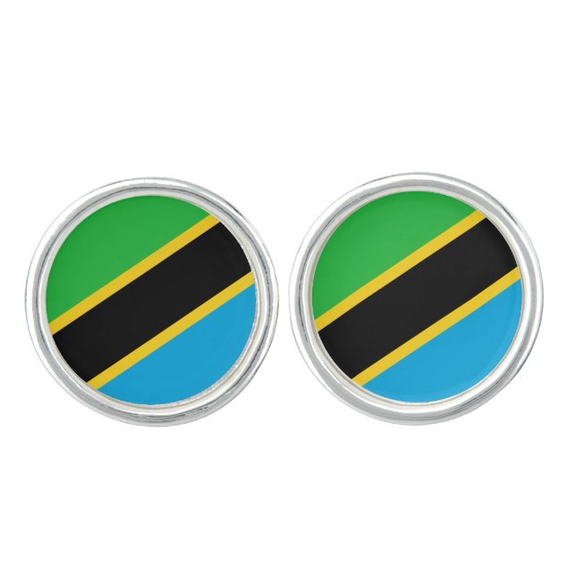 Tanzania Flag Cufflinks (Front)