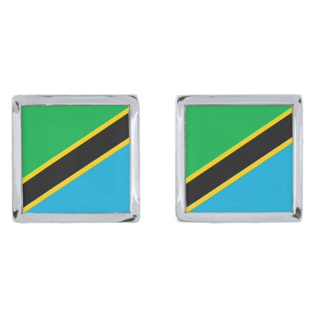 Tanzania flag cufflinks (Front)