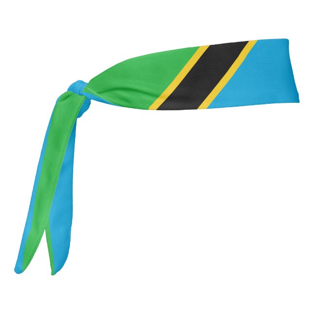 Tanzania Flag Elegant Patriotic Tie Headband (Rotate 270)