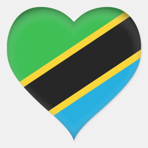 Tanzania Flag Heart Sticker