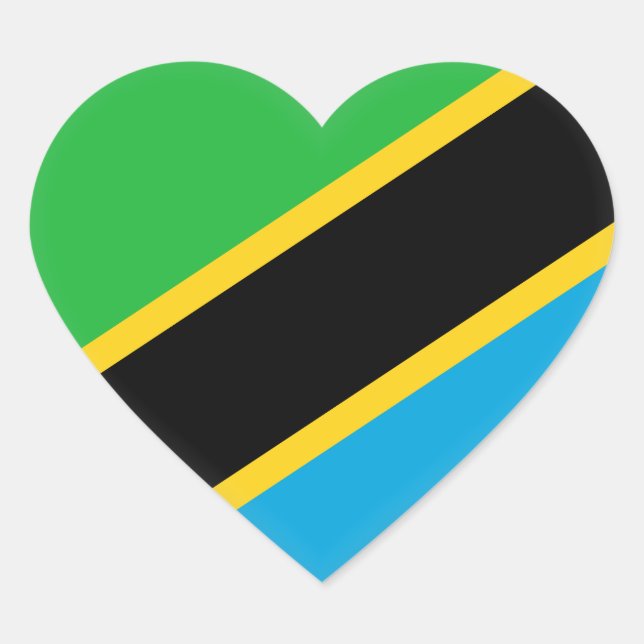 Tanzania Flag Heart Sticker (Front)