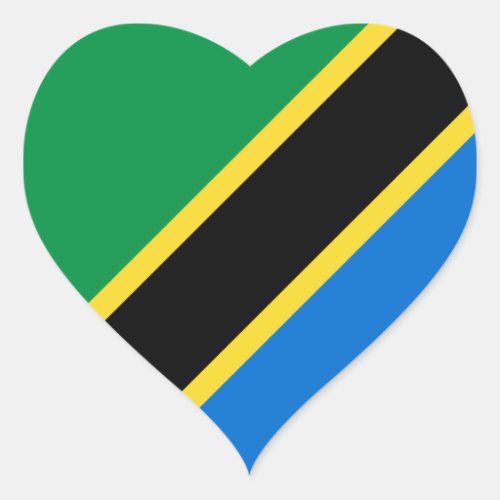 Tanzania Flag Heart Sticker