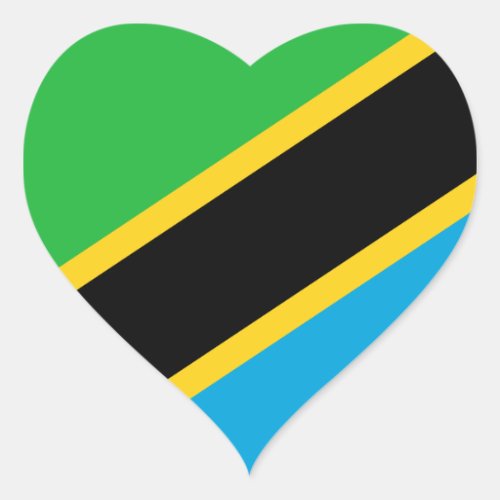 tanzania flag heart sticker