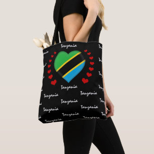 Tanzania Flag & Heart Tanzania Flag fashion /sport Tote Bag