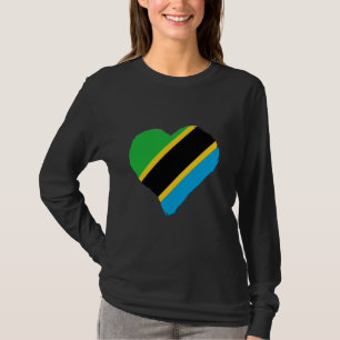 Tanzania Flag Heart Vintage Tanzanian Pride Tanzan T-Shirt