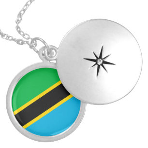 Tanzania flag locket necklace