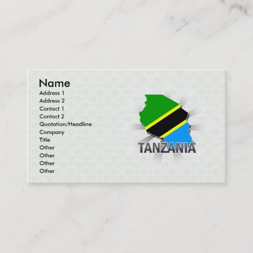 Tanzania Flag Map 20 Business Card