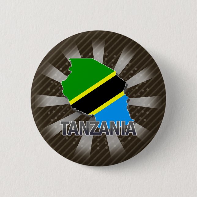 Tanzania Flag Map 2.0 Button (Front)