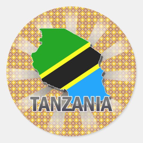 Tanzania Flag Map 20 Classic Round Sticker