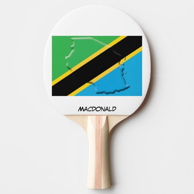 TANZANIA FLAG & MAP Personalized Ping Pong Paddle (Front)