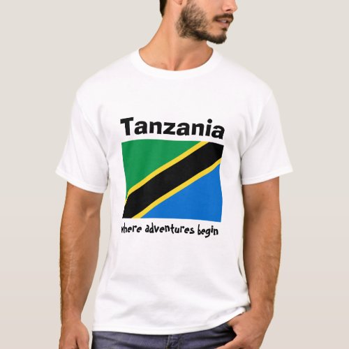 Tanzania Flag  Map  Text T_Shirt