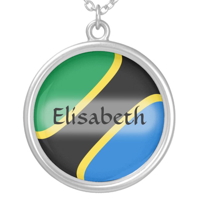 Tanzania Flag + Name Necklace (Front)