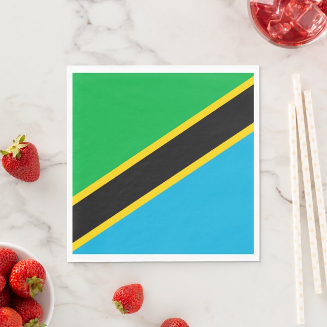 Tanzania flag napkins (Insitu)