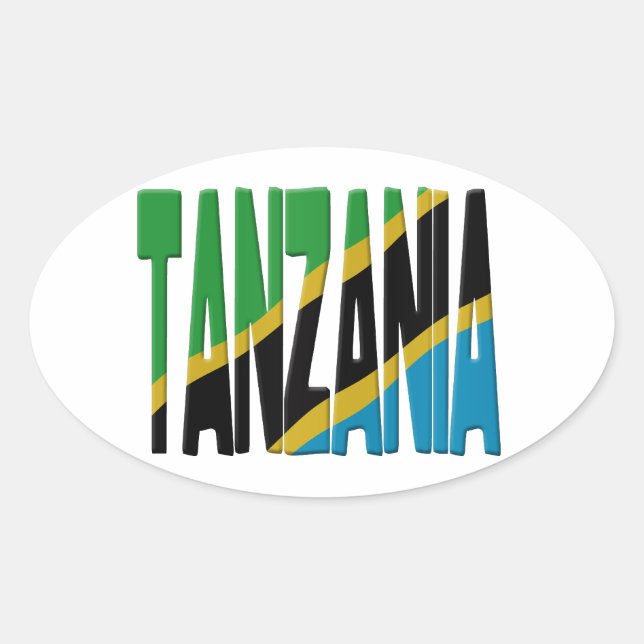 Tanzania flag oval sticker (Front)