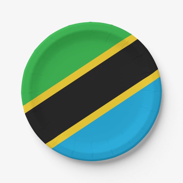 Tanzania Flag Paper Plates (Front)