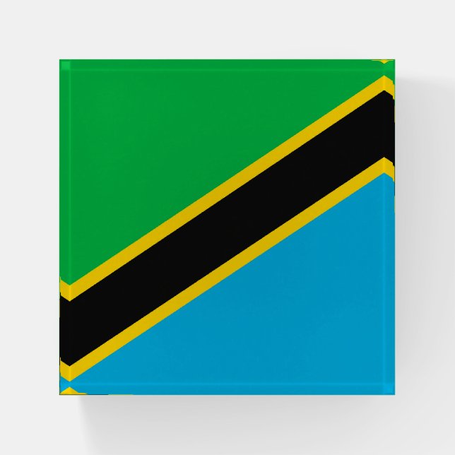 Tanzania flag paperweight (Front)