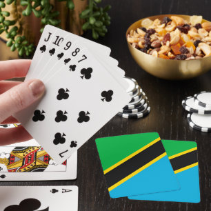 Tanzania flag poker cards