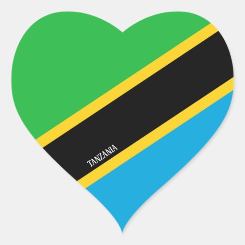 Tanzania Flag Splendid Patriotic Heart Sticker