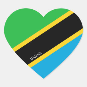 Tanzania Flag Splendid Patriotic Heart Sticker