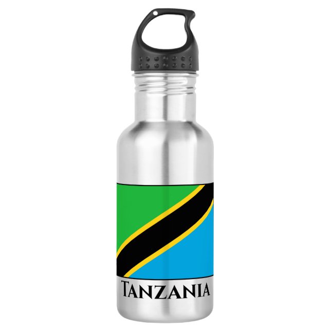 Tanzania Flag Stainless Steel Water Bottle (Front)