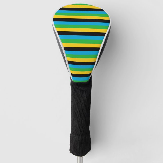 Tanzania flag stripes color lines pattern golf head cover (Front)