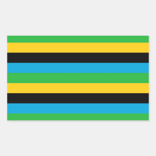 Tanzania flag stripes rectangular sticker
