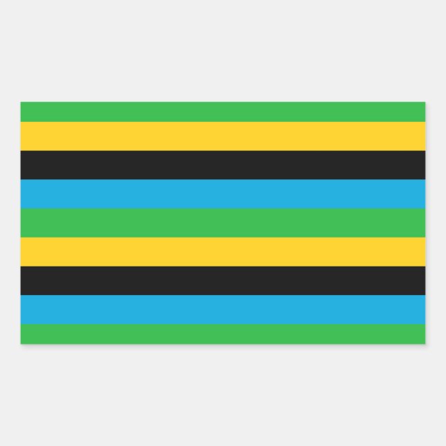 Tanzania flag stripes rectangular sticker (Front)