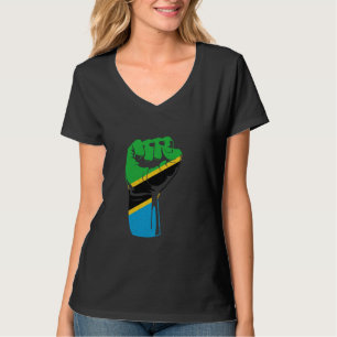 Tanzania Flag Tanzanian Roots Handfist Tanzanian P T-Shirt