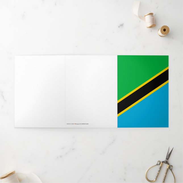 Tanzania flag Tri-Fold card (Outside)