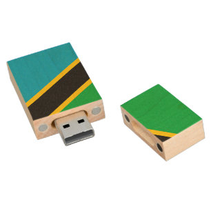 Tanzania flag wood flash drive