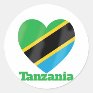 Tanzania Heart Flag Classic Round Sticker