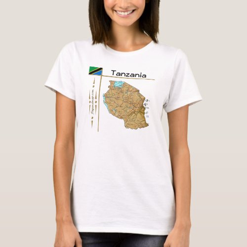 Tanzania Map  Flag  Title T_Shirt