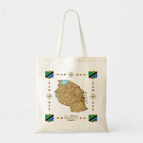 Tanzania Map  Flags Bag