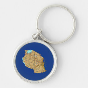 Tanzania Map Keychain