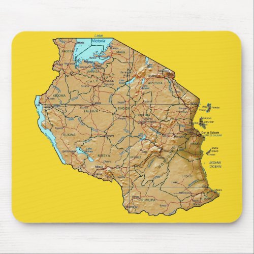 Tanzania Map Mousepad