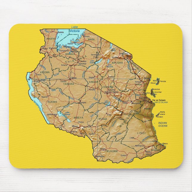 Tanzania Map Mousepad (Front)