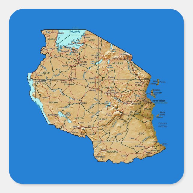 Tanzania Map Sticker (Front)