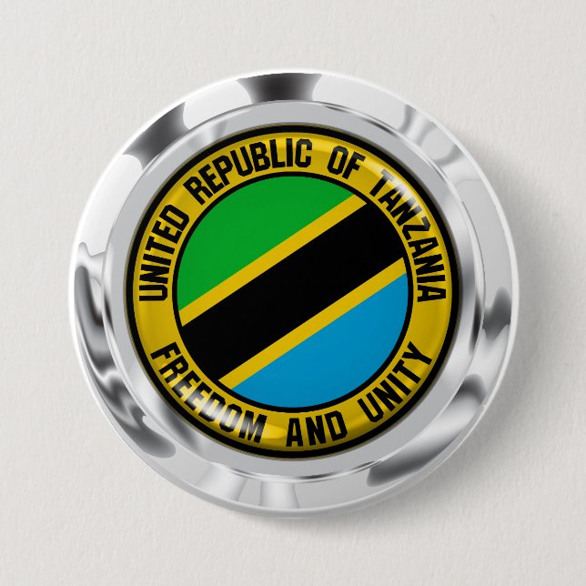 Tanzania Round Emblem Button (Front)