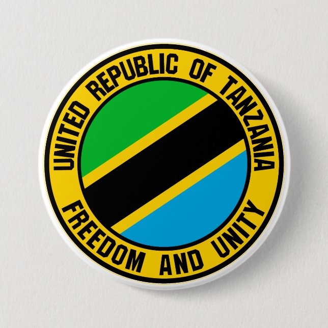 Tanzania Round Emblem Button (Front)