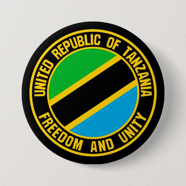 Tanzania Round Emblem Button (Front)