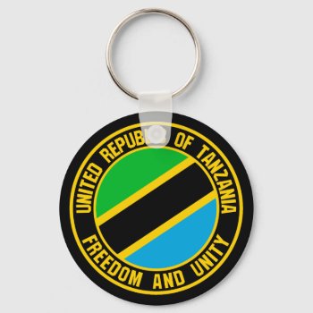 Tanzania Round Emblem Keychain by KDR_DESIGN at Zazzle