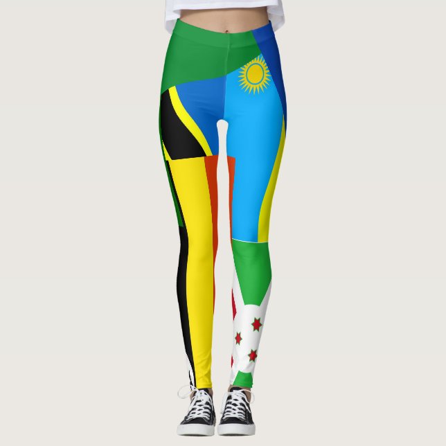 Tanzania Rwanda Burundi South Sudan Uganda kenya Leggings (Front)