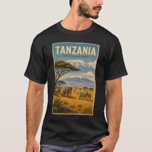 Tanzania Safari Zebra Illustration Travel Art T-Shirt