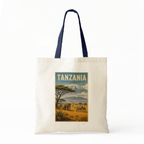 Tanzania Safari Zebra Illustration Travel Art Tote Bag