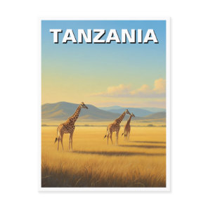 Tanzania Serengeti National Park Giraffes Postcard