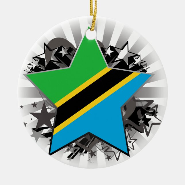 Tanzania Star Ceramic Ornament (Front)