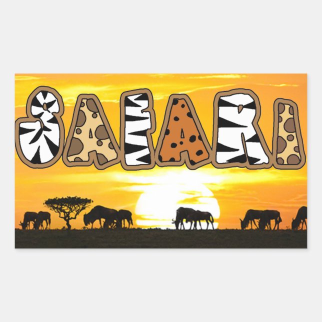 Tanzania Sunset Safari Sticker (Front)